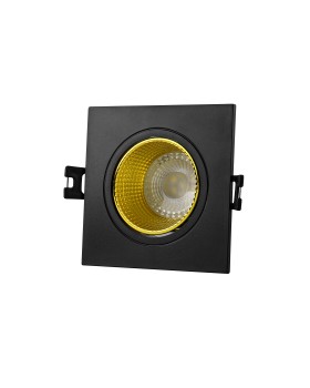 DK3071-BK+YE Встраиваемый светильник, IP 20, 10 Вт, GU5.3, LED, черный/желтый, пластик