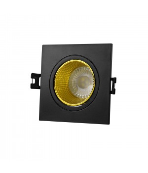 DK3071-BK+YE Встраиваемый светильник, IP 20, 10 Вт, GU5.3, LED, черный/желтый, пластик