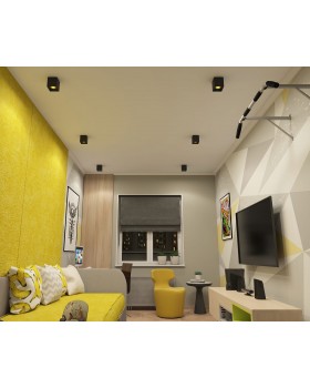 DK3080-BK+YE Светильник накладной IP 20, 10 Вт, GU5.3, LED, черный/желтый, пластик-foto2