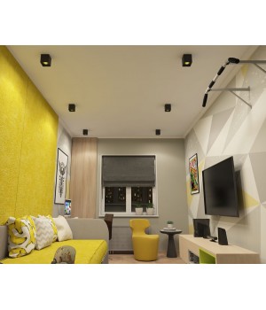 DK3080-BK+YE Светильник накладной IP 20, 10 Вт, GU5.3, LED, черный/желтый, пластик-foto2