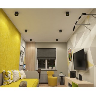 DK3080-BK+YE Светильник накладной IP 20, 10 Вт, GU5.3, LED, черный/желтый, пластик-foto2