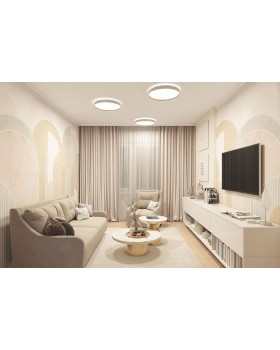 DK6511-WH Накладной светильник со встроенным светодиодом, 50W, IP 20, 3000K - 6500K, управление пульт Д/У (в комплекте) и Wi-Fi 2,4 Ггц. Эко система Tuya Smart, Яндекс.Алиса, белый, металл, полимер-foto4