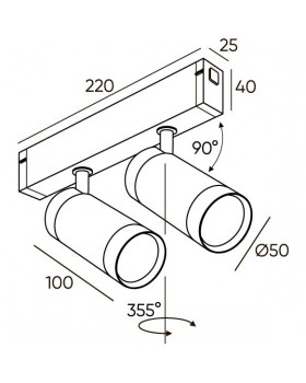 DK8012-BG Акцентный светильник SMART SPOT DOUBLE 2x9W DIM 3000K-6000K, матовое золото с черным-foto2