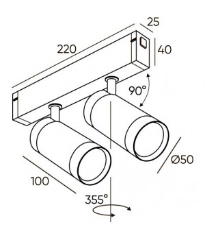 DK8012-BG Акцентный светильник SMART SPOT DOUBLE 2x9W DIM 3000K-6000K, матовое золото с черным-foto2