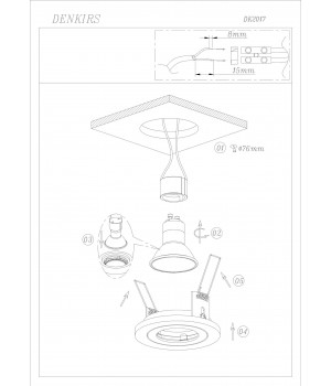 DK2017-WH Встраиваемый светильник, IP 20, 50 Вт, GU10, белый, алюминий-foto2