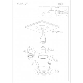 DK2017-WH Встраиваемый светильник, IP 20, 50 Вт, GU10, белый, алюминий-foto2