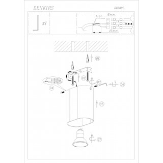 DK2005-YE Светильник накладной IP 20, 50 Вт, GU10, желтый, алюминий-foto3