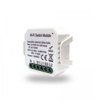 RL1002-SM Двухканальное Wi-Fi реле-выключатель 2 x 1150 Вт / 2 x 100 Вт для LED