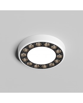 DK2441-WB Встраиваемый светильник DUAL 9+9 Вт, LED 4000K, IP 20, d120mm, белый/черный, алюминий/акрил