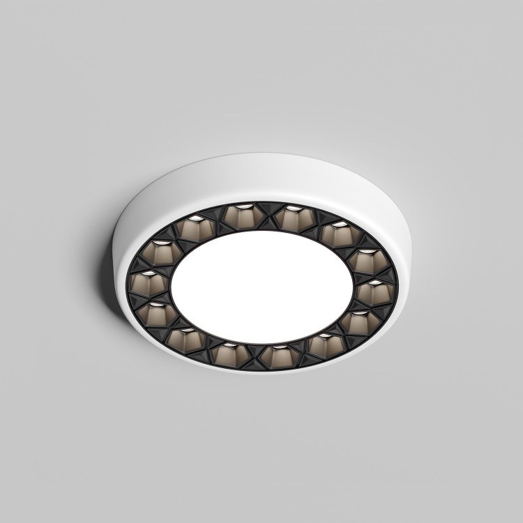 DK2441-WB Встраиваемый светильник DUAL 9+9 Вт, LED 4000K, IP 20, d120mm, белый/черный, алюминий/акрил DK2441-WB Встраиваемый светильник DUAL 9+9 Вт, LED 4000K, IP 20, d120mm, белый/черный, алюминий/акрил