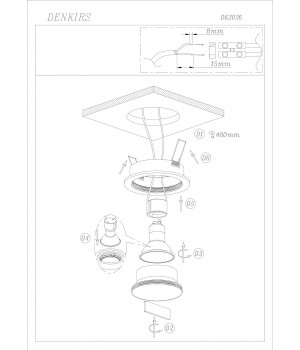 DK2026-YE Встраиваемый светильник, IP 20, 50 Вт, GU10, желтый, алюминий-foto2