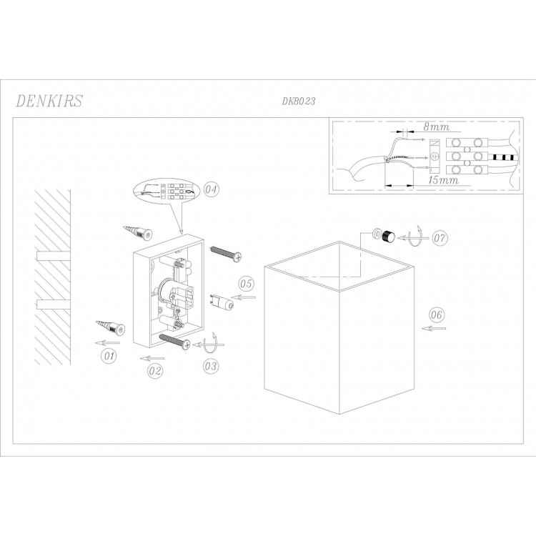 DK8023-BK Бра настенное IP20, G9, 40 Вт, черный, алюминий