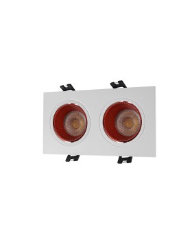 DK3072-WH+RD Встраиваемый светильник, IP 20, 10 Вт, GU5.3, LED, белый/красный, пластик