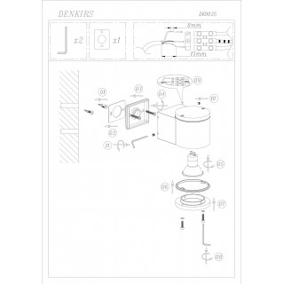 DK9025-WH Светильник настенный IP 65, 50 Вт, GU10, белый, алюминий-foto2