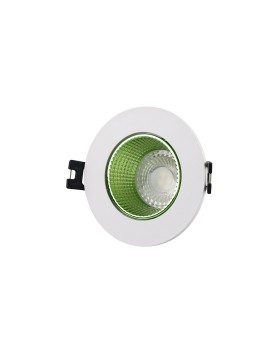 DK3061-WH+GR Встраиваемый светильник, IP 20, 10 Вт, GU5.3, LED, белый/зеленый, пластик
