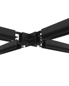 TR2114-BK Коннектор трека SMART для ГКЛ , \"X\" образный, механический , черный-foto2