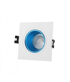 DK3071-WH+СY Встраиваемый светильник, IP 20, 10 Вт, GU5.3, LED, белый/голубой, пластик