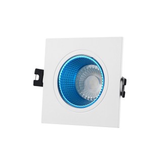 DK3071-WH+СY Встраиваемый светильник, IP 20, 10 Вт, GU5.3, LED, белый/голубой, пластик