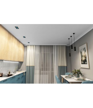 DK3072-BK+CY Встраиваемый светильник, IP 20, 10 Вт, GU5.3, LED, черный/голубой, пластик-foto2