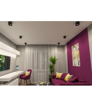 DK3080-BK+PI Светильник накладной IP 20, 10 Вт, GU5.3, LED, черный/розовый, пластик-foto2