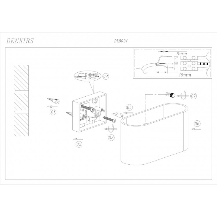 DK8024-BK Бра настенное IP20, G9, 40 Вт, черный, алюминий