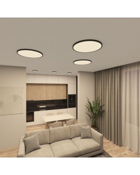 DK6520-BK Накладной светильник THIN, IP40, 18W, 3000K/4000K/6500K, переключатель цветовой температуры на корпусе, черный, полимер-foto4