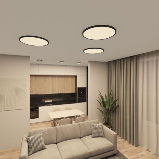 DK6520-BK Накладной светильник THIN, IP40, 18W, 3000K/4000K/6500K, переключатель цветовой температуры на корпусе, черный, полимер-foto4