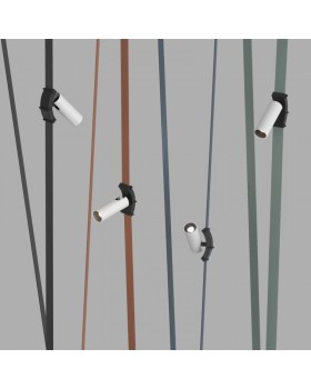 DK5546-BW+BK Поворотный светильник для трека-ремня Belty, серия Spot, со светодиодом, D35*L126.5мм, 48V DC, 7W, RA90, 30°, 4000K, IP20, белый с черным, алюминий-foto4