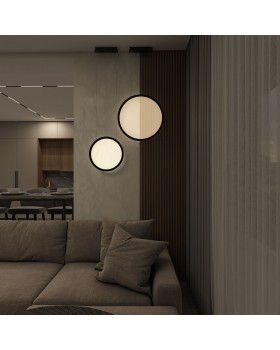 DK6604-BK Подвесной вертикальный светильник Veil со светодиодом H1500 d400 220V 36W 3000-6000K IP20 черный алюминий-foto10