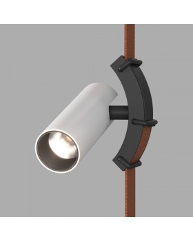 DK5546-BW+BK Поворотный светильник для трека-ремня Belty, серия Spot, со светодиодом, D35*L126.5мм, 48V DC, 7W, RA90, 30°, 4000K, IP20, белый с черным, алюминий-foto2