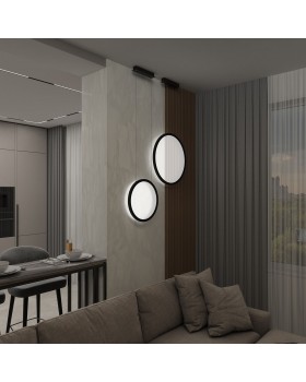 DK6604-BK Подвесной вертикальный светильник Veil со светодиодом H1500 d400 220V 36W 3000-6000K IP20 черный алюминий-foto9