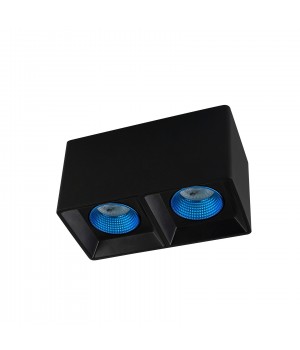 DK3085-BK+CY Светильник накладной IP 20, 10 Вт, GU5.3, LED, черный/голубой, пластик