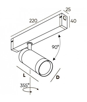 DK8010-BK Акцентный светильник SMART SPOT 9W DIM 3000K-6000K черный-foto2
