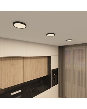 DK6520-BK Накладной светильник THIN, IP40, 18W, 3000K/4000K/6500K, переключатель цветовой температуры на корпусе, черный, полимер-foto2