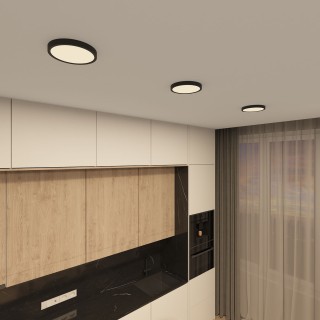 DK6520-BK Накладной светильник THIN, IP40, 18W, 3000K/4000K/6500K, переключатель цветовой температуры на корпусе, черный, полимер-foto2