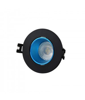 DK3061-BK+СY Встраиваемый светильник, IP 20, 10 Вт, GU5.3, LED, черный/голубой, пластик