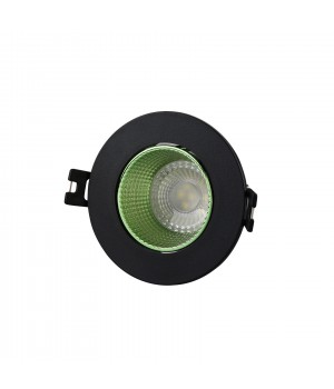 DK3061-BK+GR Встраиваемый светильник, IP 20, 10 Вт, GU5.3, LED, черный/зеленый, пластик