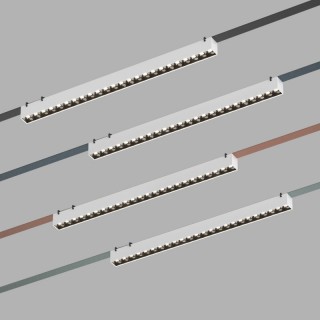 DK5572-WB Cветильник для трека-ремня Belty, серия Grill, со светодиодом, L642*W40*H45мм, 48V DC, 24W, RA90, 24°, 4000K, IP20, белый с черным, алюминий-foto2