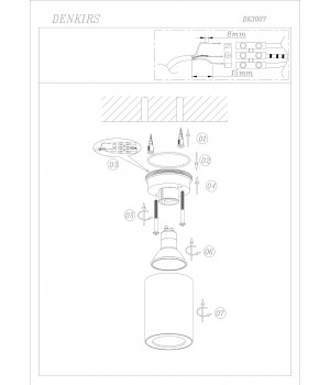 DK3007-WH Накладной светильник влагозащ., IP 44, 15 Вт, GU10, белый, алюминий-foto2