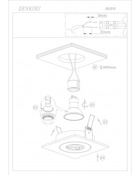DK2021-BK Встраиваемый светильник, IP 20, 50 Вт, GU10, черный, алюминий-foto3