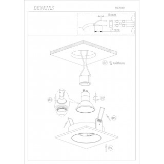 DK2019-WH Встраиваемый светильник, IP 20, 50 Вт, GU10, белый, алюминий-foto3