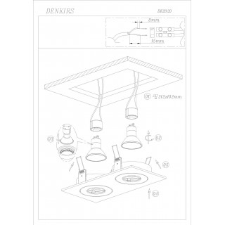 DK2020-WH Встраиваемый светильник, IP 20, 50 Вт, GU10, белый, алюминий-foto2