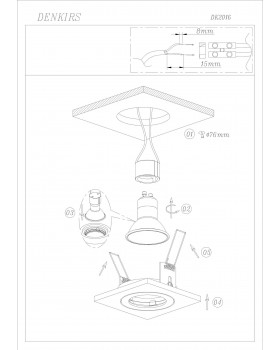 DK2016-WH Встраиваемый светильник, IP 20, 50 Вт, GU10, белый, алюминий-foto4