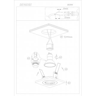 DK2016-WH Встраиваемый светильник, IP 20, 50 Вт, GU10, белый, алюминий-foto4