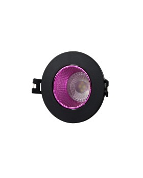 DK3061-BK+PI Встраиваемый светильник, IP 20, 10 Вт, GU5.3, LED, черный/розовый, пластик