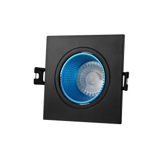 DK3071-BK+CY Встраиваемый светильник, IP 20, 10 Вт, GU5.3, LED, черный/голубой, пластик