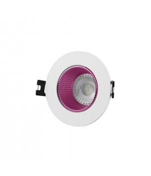 DK3061-WH+PI Встраиваемый светильник, IP 20, 10 Вт, GU5.3, LED, белый/розовый, пластик