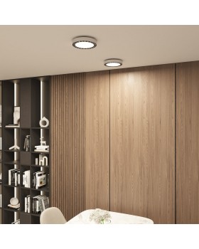 DK2841-WB Накладной светильник DUAL 18+18 Вт, LED 4000K, IP 20, d212mm, белый/черный, алюминий/акрил-foto6