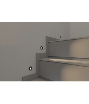 DK1011-DG Светильник встраиваемый в стену, IP 20, LED, 1 Вт, серый, алюминий-foto3