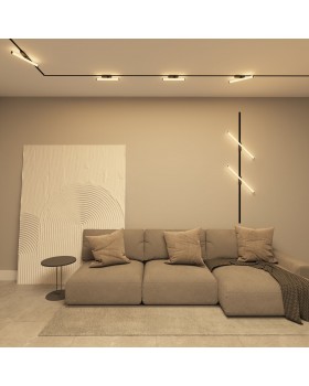 DK6638-BK Поворотный однофазный трековый светильник STROM со светодиодом L600mm 220V 15W 150° 3000K IP20 черный алюминий/акрил-foto4